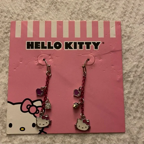 Hello Kitty Pink and Purple Charm Earrings - Picture 1 of 2